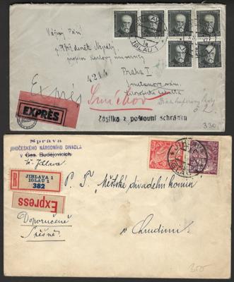 Poststück - Partie IGLAU ab spätes Österreich bis ganz frühe Nachkriegs-CSR, - Briefmarken und Ansichtskarten