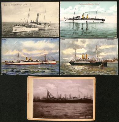 Poststück - Partie Motivkarten "Schiffe", - Stamps and postcards