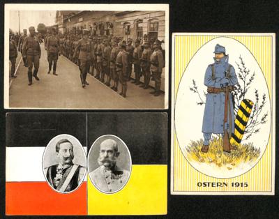 Poststück - Partie Österr. Feldpost WK I mit Patriotika - Karten, - Stamps and postcards