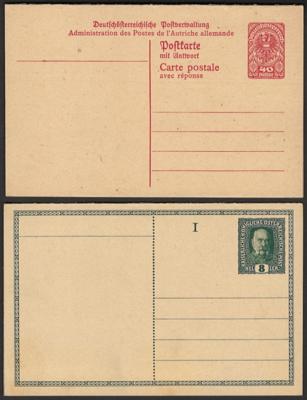 Poststück - Partie ungebrauchte Ganzsachen-Postkarten Österr. und Kartenbriefe Monarchie ab 1908 und 1. Rep., - Briefmarken und Ansichtskarten