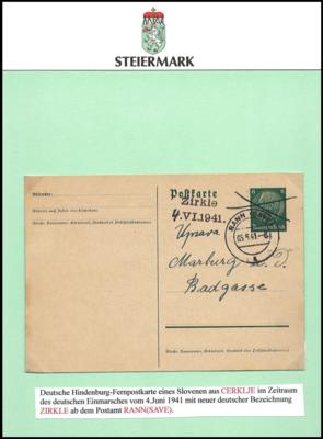 Poststück - Sammlung Untersteiermark ab 1941 - ca. 45 Belege + div. Ausschnitte, - Známky a pohlednice