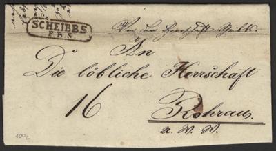 Poststück - Vorphila NÖ - Ovalstempel "SCHEIBBS P. B. S." (Kühn Nr. 111a) auf Faltbrief nach Rohrau aus 1837, - Známky a pohlednice