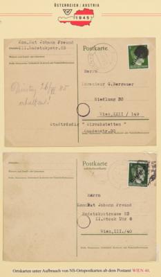 Poststück - Wien III (Landstraße) ca. 60 Belege aus 1945 u.a. Überroller, - Stamps and postcards