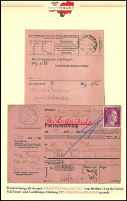 Poststück - Wien VIII (Josefstadt) ca.65 Belege aus 1945, - Briefmarken und Ansichtskarten