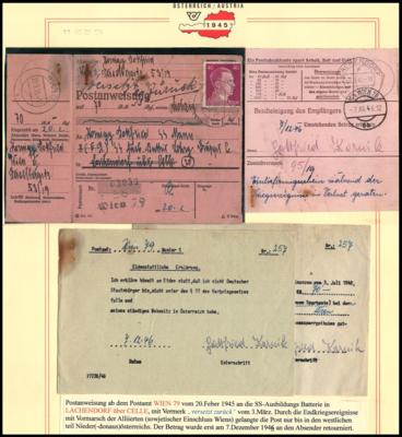 Poststück - Wien XI (Simmering) über 20 Belege aus 1945, - Briefmarken und Ansichtskarten