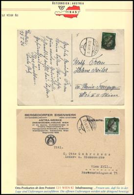 Poststück - Wien XII (Meidling) ca. 70 Belege aus 1945 mit div. Klecksentwertungen usw., - Francobolli e cartoline