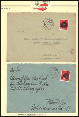 Poststück - Wien XX (Brigittenau) ca. 40 Belege aus 1945, - Známky a pohlednice