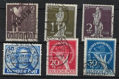 .gestempelt - Berlin 1948/51 Partie früher Ausgaben: Mi 1-18 (2M gepr. Schlegel), - Známky a pohlednice