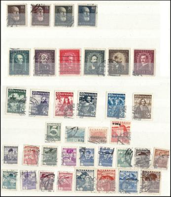 .gestempelt - Österr. - Sammlung  1890/ 1937, - Stamps and postcards