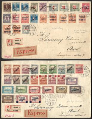 */**/gestempelt/Poststück/Briefstück - Partie meist Ungarn Besetzungsausg. 1919 u.a. mit Arad, - Briefmarken und Ansichtskarten