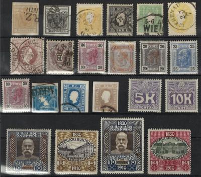 .gestempelt/* - Sammlung Österr. Monarchie ab 1850 mit Porto u.a. Ausg. 1908 und 1910 *, - Briefmarken und Ansichtskarten