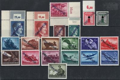 **/* - Österr. 1945 - Lokalausg. RAABS II - kleine Partie aus 20 Werten, - Stamps and postcards
