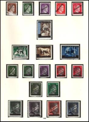 ** - Österr. - Sammlung  1945/ 1968, - Briefmarken und Ansichtskarten