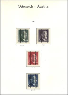 ** - Österreich postfrische Sammlung 1945-75 mit Wiener und Grazer Provisorien (Attest Kovar), - Stamps and postcards