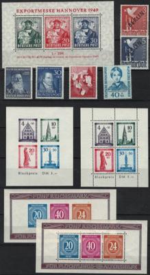** - Partie Nachkriegsdeutschland mit etwas Nachkriegsbes., - Briefmarken und Ansichtskarten