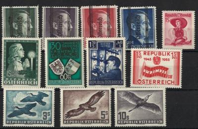 ** - Sammlung Österr. 1945/1974 u.a. mit Grazer (die 5 RM FETT), - Briefmarken und Ansichtskarten