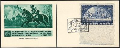 Briefstück - WIPA Faser vom Bogenunterrand mit Künstlerhaus - Sonderstempel UB "b" vom 27.6. auf Briefstück, - Briefmarken und Ansichtskarten