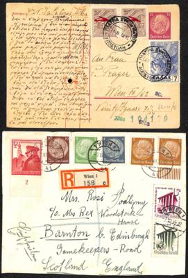 Poststück - Dt. Reich 1938/44 - Partie von 14 Belegen, - Stamps and postcards