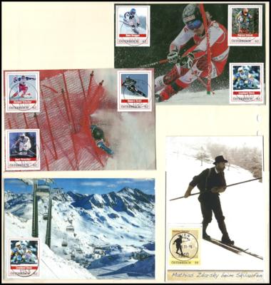 Poststück - Motivkarten Wintersport (Schi-, - Stamps and postcards