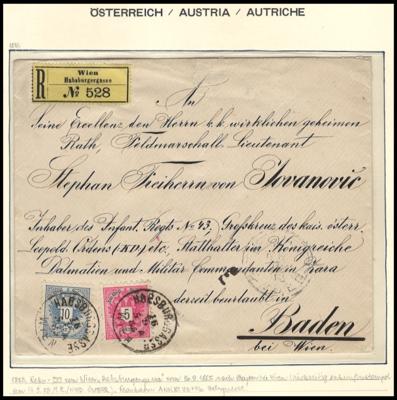 Poststück - Österr. 1885 - schöner Reko-Brief "An den Herrn k. k. wirklichen geheimen Rath, - Briefmarken und Ansichtskarten