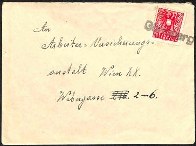 Poststück - Österr. 1945 - Stempelprovisorium "OBRITZBERG" mit 12 Pfg. Wappen auf Kuvert nach Wien, - Známky a pohlednice