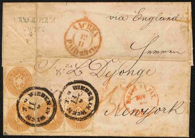Poststück - Österr. Nr. 34 vier tadellose - Stamps and postcards