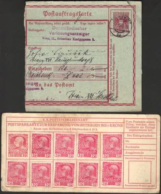 Poststück - Österr. - Partie Poststücke u. Briefvorderseiten, - Briefmarken und Ansichtskarten