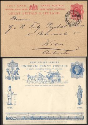 Poststück - Partie Ganzsachen Großbrit. mit viel Viktoria - Ausg., - Briefmarken und Ansichtskarten