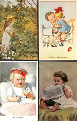 Poststück - Partie Motivkarten "Kinder", - Stamps and postcards