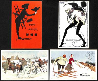 Poststück - Partie Motivkarten Neu Jahr, - Briefmarken und Ansichtskarten