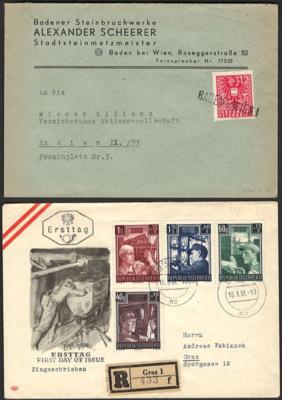 Poststück - Partie Poststücke Österr. ab 1945, - Známky a pohlednice