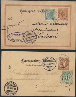 Poststück - Vorarlberg - Partie Ganzsachen Österr. Monarchie mit Zufrankatur, - Francobolli e cartoline