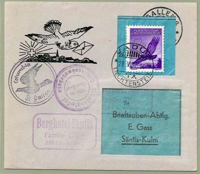 Poststück - Liechtenstein Flugpost 1937, - Známky