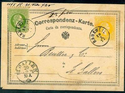 Poststück - Österr. 1867 - 2versch. Korresp. Karten - Briefmarken
