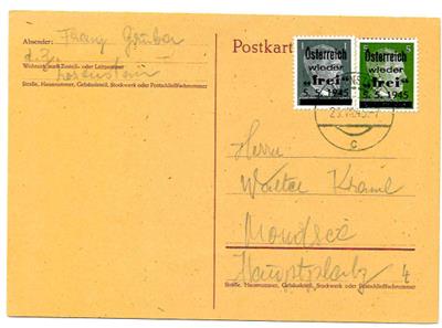 Poststück - Österr. 1945, - Briefmarken