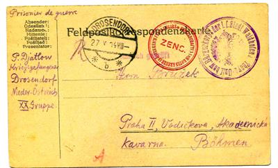 Poststück - Österr. Zensurpost WK I, - Briefmarken