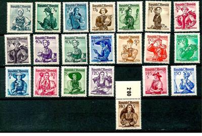 ** - Österreich   ANK Nr. 887/923 (Trachten II gelber Gummi), - Briefmarken