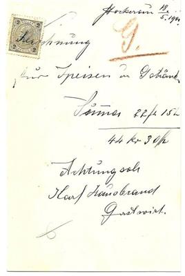 Poststück - Österr. Nr.70 (2 Heller) auf Rechnung vom 18.5.1900, - Briefmarken