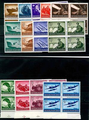 ** - D.Reich Nr. 873/85 in Viererblöcken, - Stamps