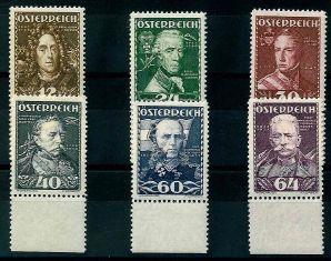 ** - Österreich Nr. 617/22 (Heerführer), - Briefmarken