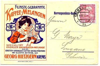 Österr. 1907 - seltener Werbebrief der Firma Zacherl mit Reklamefeldvordruck zum Einkleben der Briefmarke, - Stamps