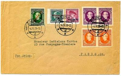 Slowakei 1939/1946 - 4 Poststücke - dabei 1945 provisorischer Handstempel CESKOSLOVENSKO auf ungebr. Ganzsachen, - Francobolli