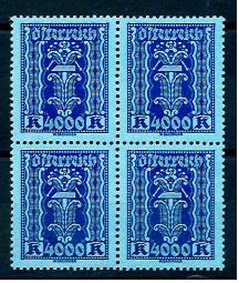 ** - Österr. Nr. 397 im Viererbl.   ANK - Stamps