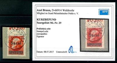 Briefstück - Saargebiet Nr. 29 auf - Známky