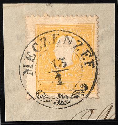 Briefstück - Österr. Nr. 10I - entwertet mit dem Zierstempel "MECZENZEF/13/1", - Briefmarken