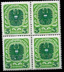 ** - Österreich Nr. 316 xc im Viererblock - Stamps