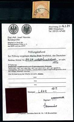 Briefstück - D.Reich Nr. 8 mit Teilentwertung von LAHR auf Briefstück, - Briefmarken