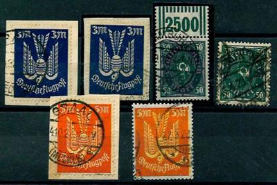 Briefstück/gestempelt - D.Reich Nr. 209 b u. 209 b WOR u. Nr. 217 a. u. b. je a. Briefstück u. 218 F II u. 218 a. Briefstück, - Briefmarken