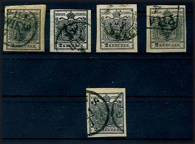 gestempelt - 2 Kreuzer schwarz, - Briefmarken
