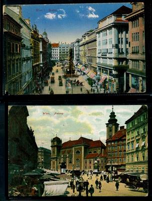 Poststück - Partie AK Wien- u. a. Prägkarte VotivkircheJagd - Ausstellung 1910, - Ansichtskarten